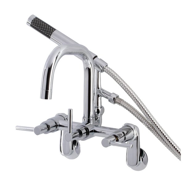 Aqua Vintage Wall-Mount Clawfoot Tub Faucet, Polished Chrome, Wall Mount AE8451DL